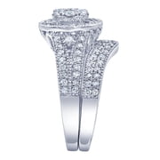 Arista 1 1/4 Carat T.W Lab Grown Diamond Spit Shank Bridal Ring Set in Sterling Silver (I, SI)