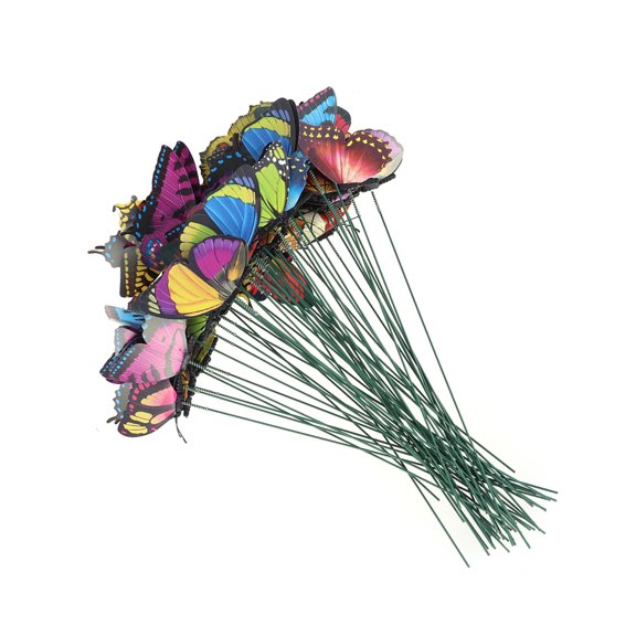 Toddmomy 50Pcs Assorted Color Artificial Butterflies For Home Decor 7in