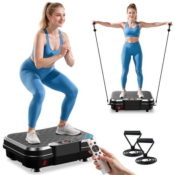 Tomile Vibration Plate Exercise Machine, Whole Body Workout Fitness Platform Plate, 330lbs Capacity, Black