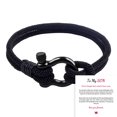 thumbnail image 4 of (Negro + tarjeta de hijo) Nueva pulsera milanesa con hebilla de cuerda Pulsera versátil con hebilla de herradura con lazo de acero inoxidable, 4 of 5