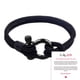 thumbnail image 4 of (Negro + tarjeta de hijo) Nueva pulsera milanesa con hebilla de cuerda Pulsera versátil con hebilla de herradura con lazo de acero inoxidable, 4 of 5