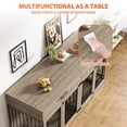 thumbnail image 6 of Rophefx 72" Dog Crate Furniture for 2 Dogs,Large Kennel with 2 Drawers and 4 Bowls,Wooden Heavy Duty Indoor Dog House,Grey, 6 of 10