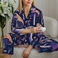 thumbnail image 6 of Fotbe Floral Hippie Mushrooms Pattern Long Sleeve Pajama Set for Women,Sleepwear Set,2-piece Loungewear Set,Soft PJs Comfy Nightwear with Pockets -Large, 6 of 7