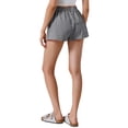 thumbnail image 3 of Gingham Shorts for Women Buttons Comfy Breathable Beach Summer Casual Shorts S Black, 3 of 6