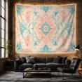 thumbnail image 6 of Teal Floral Mandala Tapestry Wall Hanging, 6 of 7