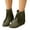 A-Green, variant on Women's Suede Tassel Ankle Boots Round Toe Fringe Dress Short Booties Slip on Chunky Heel Winter Mocassins