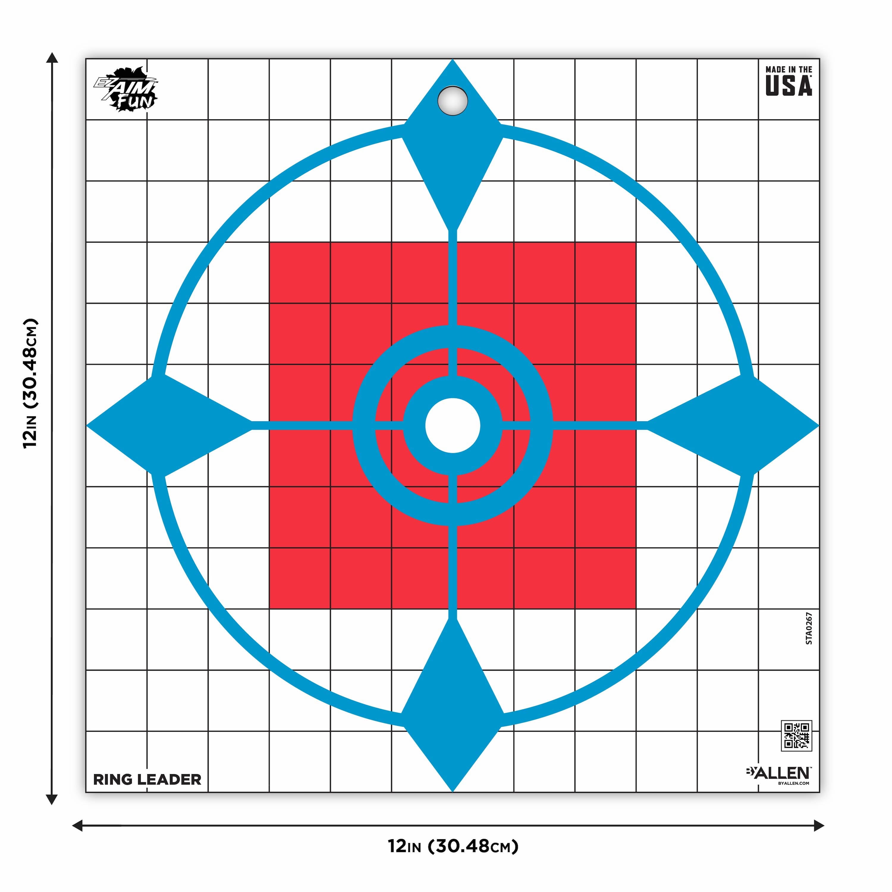 Ez Aim Fun Paper Shooting Targets, Dialing In More Fun, 12 In Square, 9-Pack, Multi-Color