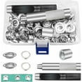 thumbnail image 4 of Grommet Tools 12mm Metal Grommet Sets 100 Set Grommet Kit Eyelets Kit for Canvas Tarp Tent Repair Silver(1/2 Inch), 4 of 5