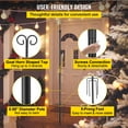 thumbnail image 3 of BENTISM String Light Poles, 2 Pack 9.7 ft, Outdoor Powder Coated Steel Lamp Post with Hooks to Hang Lantern and Flags, Decorate Garden, Backyard, Patio, Deck, for Party and Wedding, Black, 3 of 9