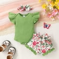 thumbnail image 2 of MAMAMI Toddler Baby Girls Romper Floral Shorts Set Summer Outfit Sets for Girls 0-24M, 2 of 8
