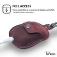 thumbnail image 3 of AirPod 1, 2 Leather Case with Keychain and Button Lock Compatible with Apple Airpods 1, 2 Made with Genuine Horse Cow Leather - Legacy Snap (Burgundy), 3 of 6