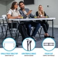 thumbnail image 4 of Lifetime 6 Foot Rectangle Seminar Table, Indoor/Outdoor Commercial Grade, White (80929), 4 of 12