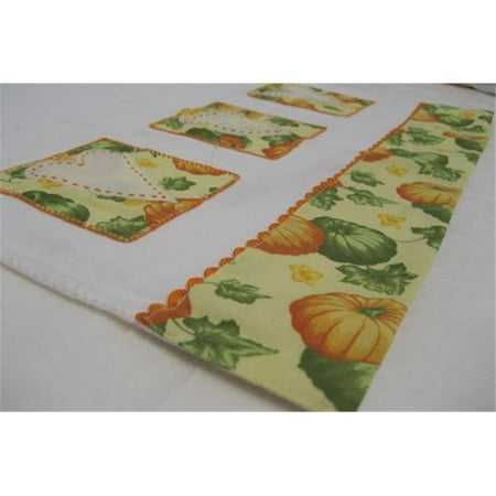 - RSC TTT-082 Hand Crocheted Pumpkin Heart Tea Towel
