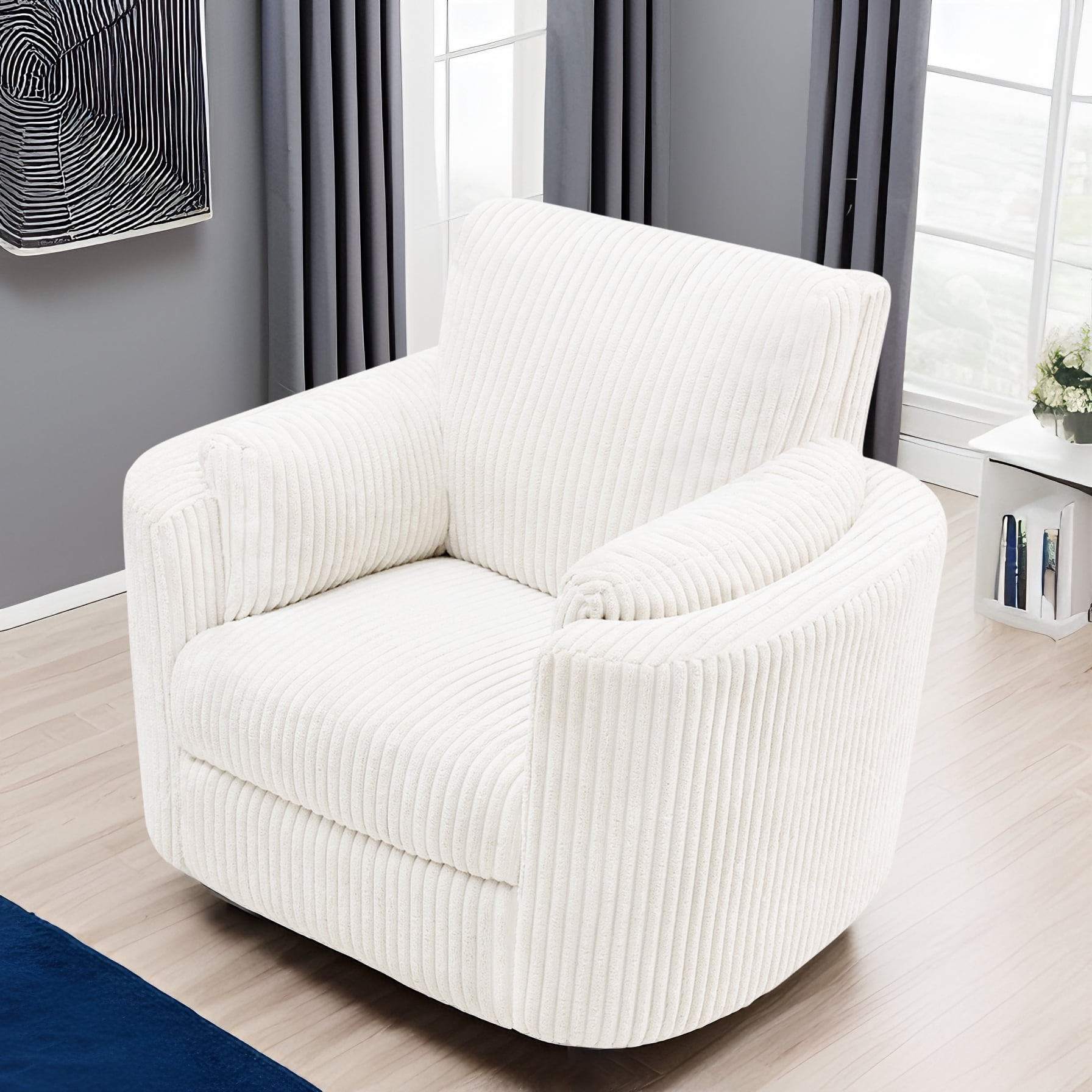 Cynefin Power Recliner Swivel Rocking Nursery Glider Rocker Chair with Headrest, USB and Type-c Port, Corduroy Electric Reclining Sofa Chair Arm Chair for Living Room
