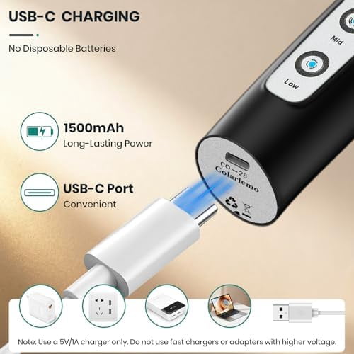 Milk Frother Handheld Rechargeable with Stand, Frother Wand Drink Mixer Electric Whisk for Coffee, Detachable With 3 Stainless Whisks, Hand Mixer for Lattes, Cappuccino, Matcha, Egg, Black
