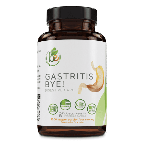 Gastritis-Bye Digestive Support Complex - 90 Vegetable Capsules - 1500mg Per Serving - Advanced Blend w/Aloe Vera, Curcumin, Zinc L-Carnosine, Garlic, & Probiotics - 100% Natural Gastrointestinal Har