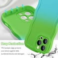 thumbnail image 6 of Design for iPhone 13 Pro 6.1" Wavy Edge Case, Cute Gradient Color Curly Wave Frame Design for Women Girls, Soft TPU Rubber Full-Body Shockproof Bumper Protection Phone Case, Green Blue, 6 of 13