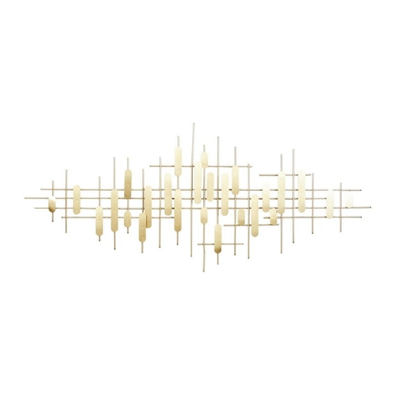 CosmoLiving by Cosmopolitan Gold Metal Geometric Layered Geometric Wall Decor