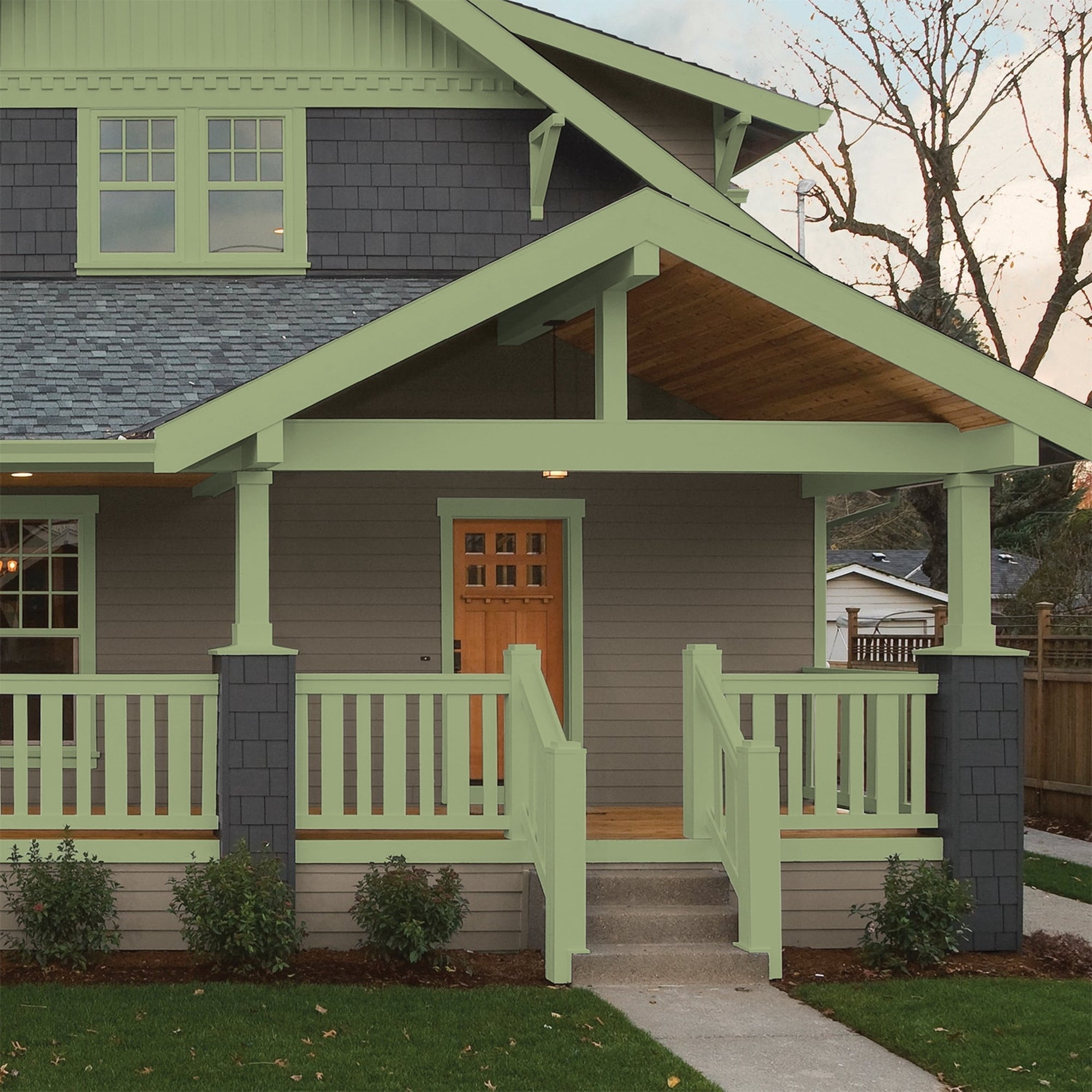 Glidden HEP Guacamole / Green Semi-Gloss Exterior Paint with Primer, 1 Quart
