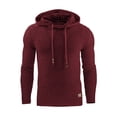 thumbnail image 2 of Anyvearon Men’s Hooded Sweatshirt Long Sleeve Athletic Pullover Sweater,Red,Size 3XL, 2 of 5