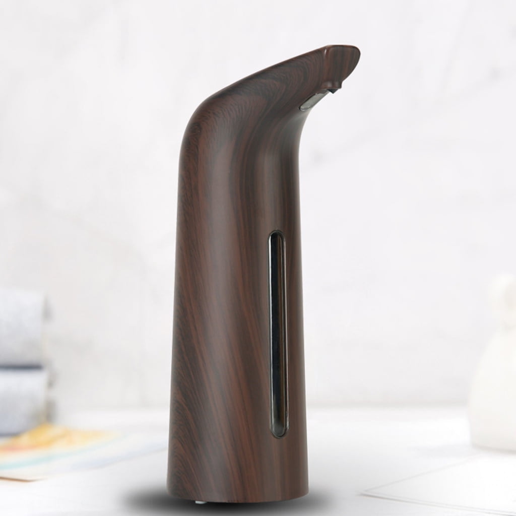 400ml Automatic Touchless Liquid Soap Dispenser Deep Wood Battery Operated