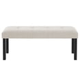 thumbnail image 6 of GZXS Beige Entryway Padded Seat, 47.24" End of Bed Bench for Bedroom, Indoor Upholstered Tufted Ottoman Bench with Rubber Wood Legs for Living Room, Mudroom, Hallway, 6 of 8