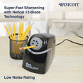 thumbnail image 4 of Westcott iPoint Heavy-Duty Electric Pencil Sharpener, Fast Helical Blade, Auto Shut-Off, Office & Classroom, Black, 4 of 15
