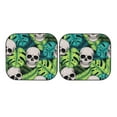 thumbnail image 7 of Xecao Skull and Palm Leaves for Foldable Car Sun Shades (2-Pack) offer sun protection with an easy-fold design for convenient windshield shading., 7 of 7