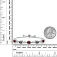 thumbnail image 6 of Gem Stone King 925 Sterling Silver Red Rhodolite Garnet and Green Mystic Topaz, Lab Grown Diamond Bracelet for Women | 5.10 Cttw | Gemstone January Birthstone | Oval 7X5MM | Fully Adjustable 9 inch, 6 of 6