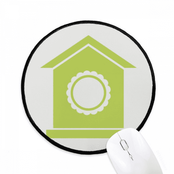 Green Nest Cartoon Mousepad Round Black Stitched Edge Mat Non Slip Game