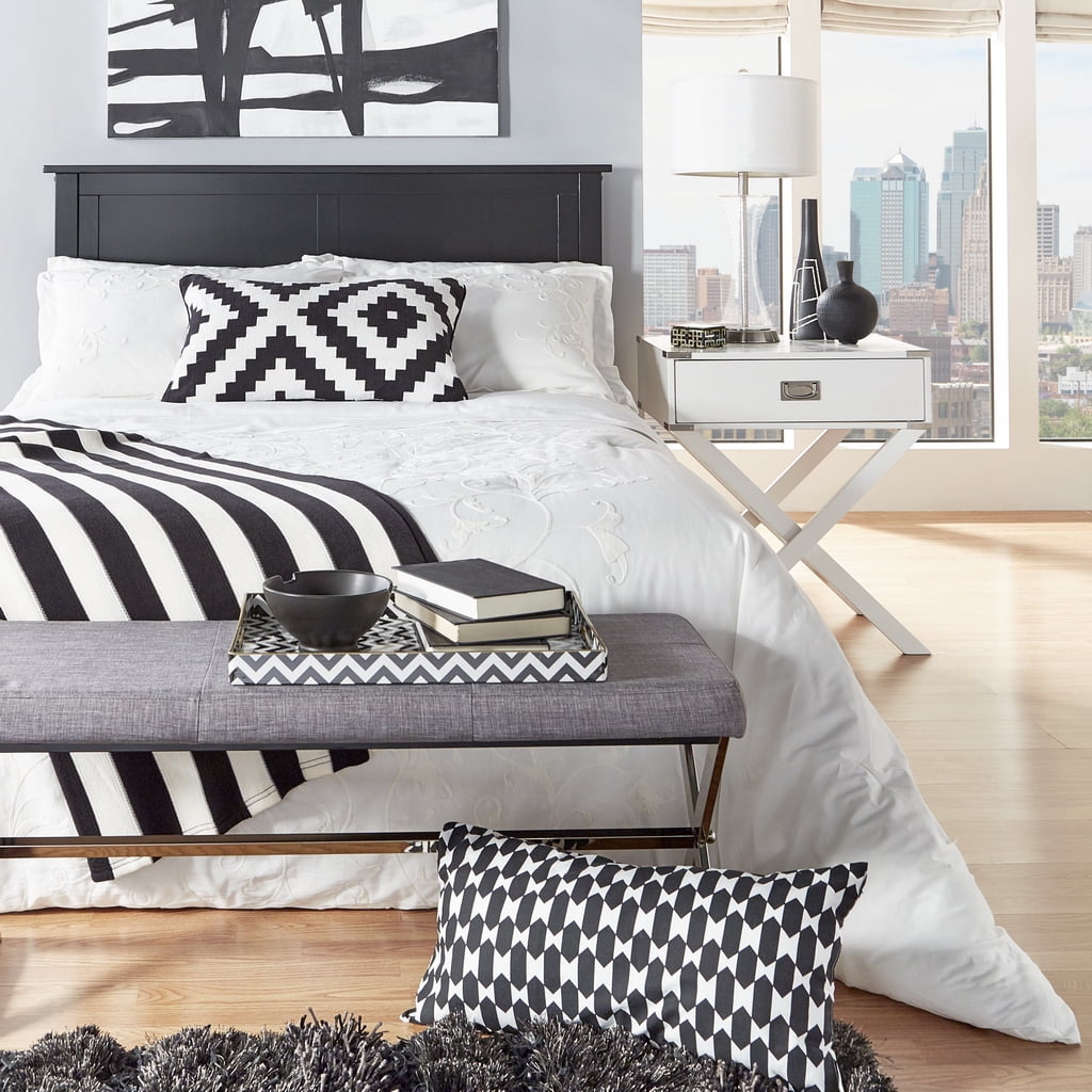 Weston Home Mission Full Modern Panel Headboard, Black