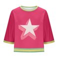 thumbnail image 4 of Horkkom T-Shirts Graphiques pour Femmes Été Imprimé Étoile Manches Courtes Chemises Décontractées Col Rond T-Shirts, Cadeaux pour Femmes TG, 4 of 6