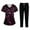 Hot Pink, variant on WTOBBY Women's Plus Size Short Sleeve Printed Scrubs Set with Pockets, V-Neck, Animal Floral Theme, 2-Piece Nursing Uniform, Medical Workwear for Caregivers,Black L