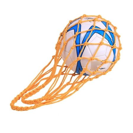 KALLORY 2Pack Single Mesh Ball Bag Yellow for Sports Enthusiasts Outdoor Training for Fan Gear