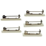 50 Pack - Safety Bar Pins with Adhesive Sticky Back & Metal Locking Clasp - Blank Safety Pin Backing for ID Badges, Nametags, Ribbons, and Crafting by Specialist ID