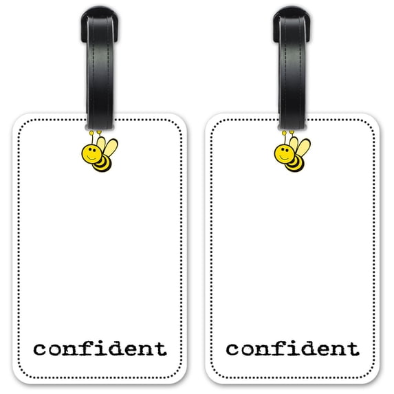 Bee Confident - Luggage ID Tags / Suitcase Identification Cards - Set of 2