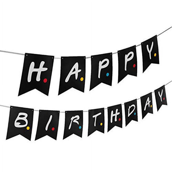 Friends TV Show Happy Birthday Party Banner- Friends TV Show Party Supplies Decorations, Pre-Assemble Happy Birthday Banner Decor Backdrop for Friends TV Show Theme Birthday Party