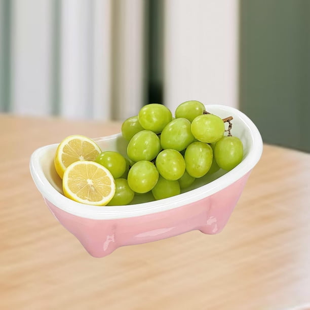 Frutero,Plato de fruta con forma de bañera,frutero de cerámica,Plato de frutas y pastel de ,mesa de centro para sala de estar,Organizador de almacenamiento de verduras y bocadillos