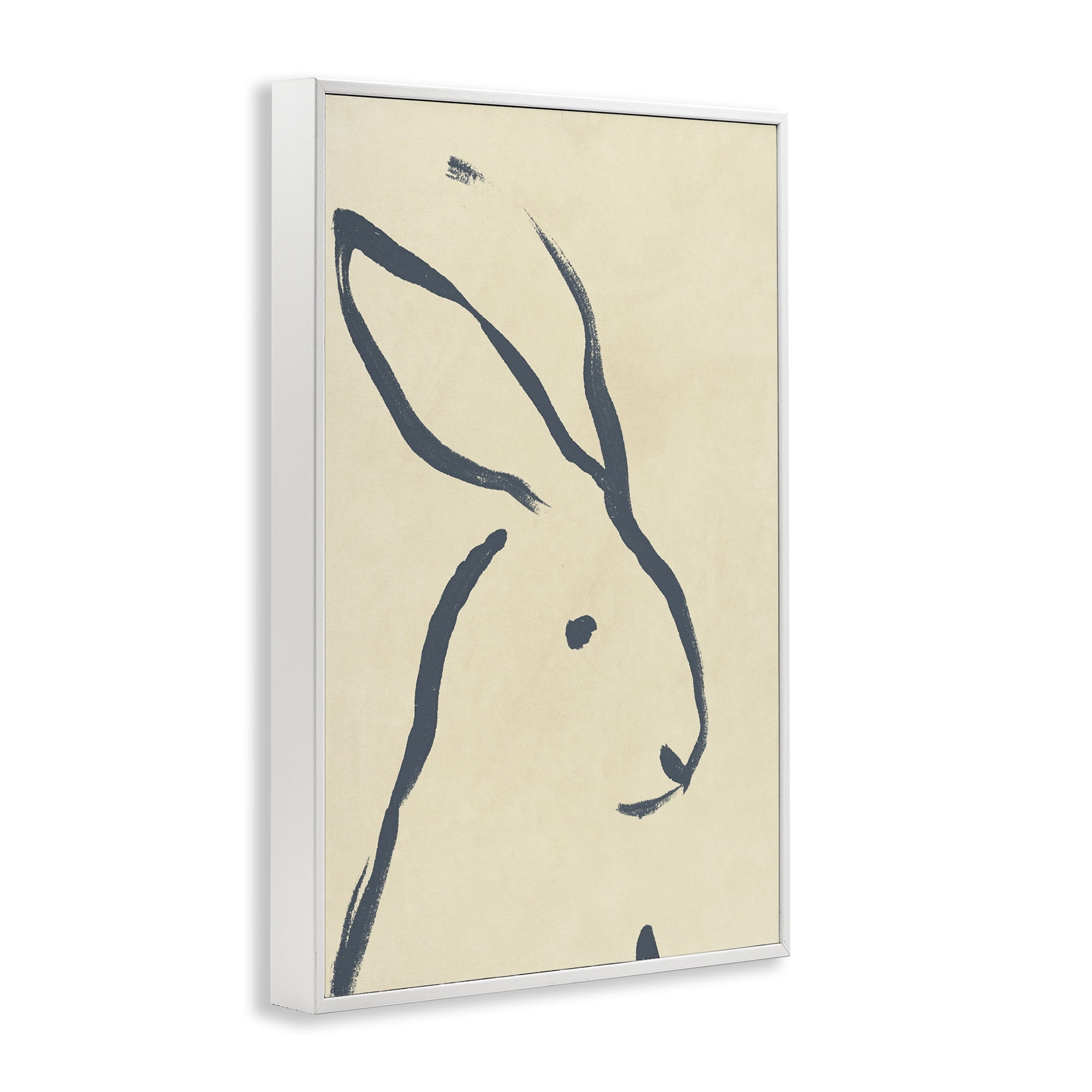 Stupell Industries Minimal Rabbit Doodle Animals & Insects Drawing White Framed Art Print Wall Art, 20 x 30