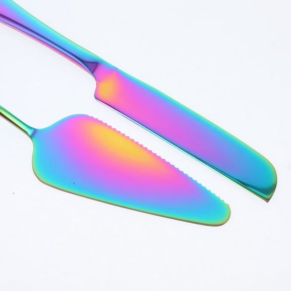 Masteelf Slicer Cutting Cake Knife Spatula Cake Server Banquet 23.6X2.4X0.3CM Colorful