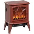thumbnail image 2 of HOMCOM Electric Fireplace Heater, Fireplace Stove with Realistic LED Flames and Logs and Overheating Protection, 750W/1500W, Red, 2 of 9