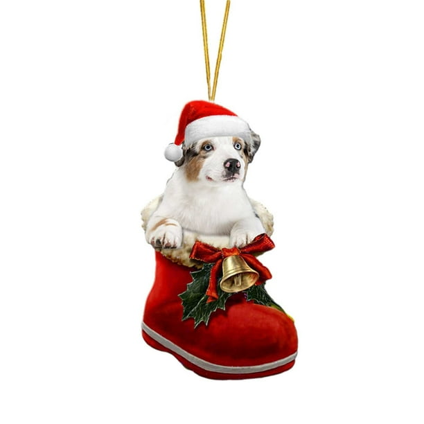 Decoraciones Del Árbol de Navidad Calcetines para Perros Decoración Del Árbol de Navidad Decoración Plana de Acrílico para Coches Nuevos Decoraciones de Navidad Colgantes Lindos para el Hogar