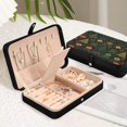 thumbnail image 6 of Leather Jewelry Box Rectangular 8.27x5.5x1.78In Travel Jewelry Storage Earrings Necklace Bracelet Watch Brooch Storage Green Christmas Trees, 6 of 8