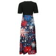 thumbnail image 6 of Youmylove Maxi Dresses for Women Independence Day Printed Large Swing Dress Summer Short Sleeve Casual Dresses Fashion Boho Sundress Flowy Beach Long Dresses, 6 of 6