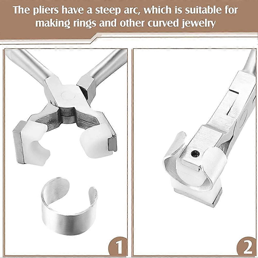 2 Pcs Ring Making Kit Chain Nose Pliers Bending and Wrapping Metal Tool Stainless Steel Ring Bender