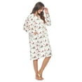 thumbnail image 3 of Casual Nights Women's Floral Snap Front Flannel Duster Long Sleeve Lounger Dress, 3 of 5