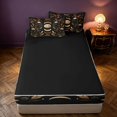 thumbnail image 4 of Homewish Moon Phase Printed Zipper Full Size Comforter Sets with Fitted Sheet and 2 Pillowcases, Butterfly Blossom Zipper Bedding Set, Black Reversible, 4 of 7
