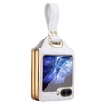 thumbnail image 1 of Frusde Compatible with Samsung Galaxy Z Flip 5 Leather Case with Screen Protector Wristband Slim Shockproof Case-White, 1 of 6