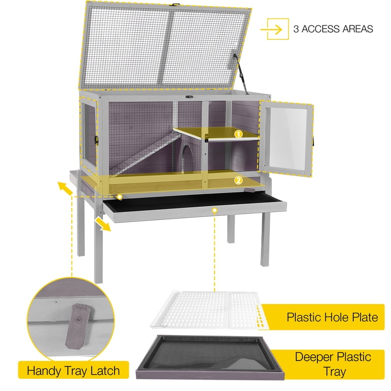 Aivituvin 2-Story Rabbit Hutch with Removable Stand photo 5