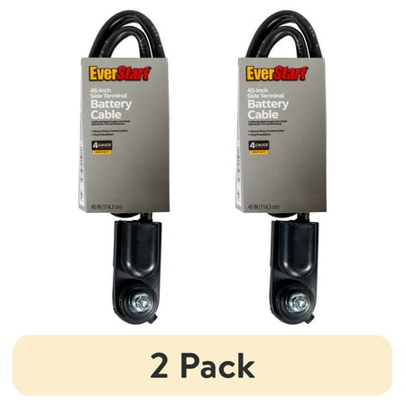 (2 pack) Everstart LFST45-4WM 4-Gauge Side Terminal Battery Cable, 45-Inches